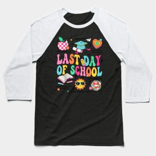 Happy Last Day Of School Teacher Boy Girl Grad Hello Summer Baseball T-Shirt